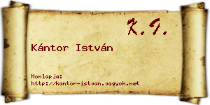 Kántor István névjegykártya